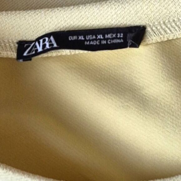 Zara Faux Suede Dress Light Yellow Sz XL - Picture 7 of 8